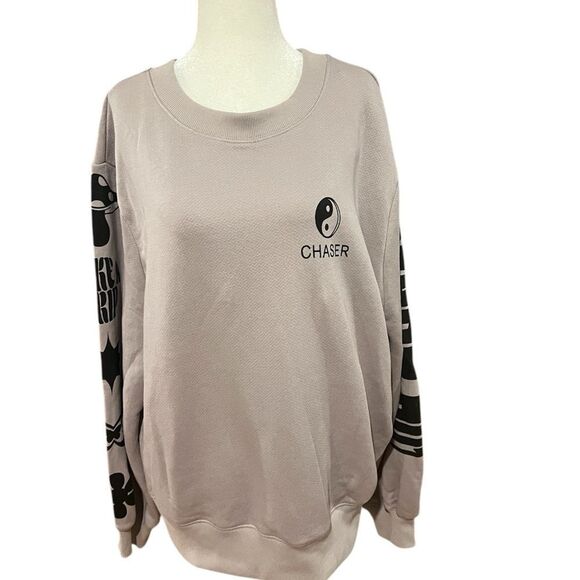 NWT Chaser women's centric oversized fit sweatshirt size small in grey‎ - Picture 5 of 14